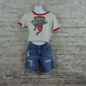 crop Spiderman ringer tee